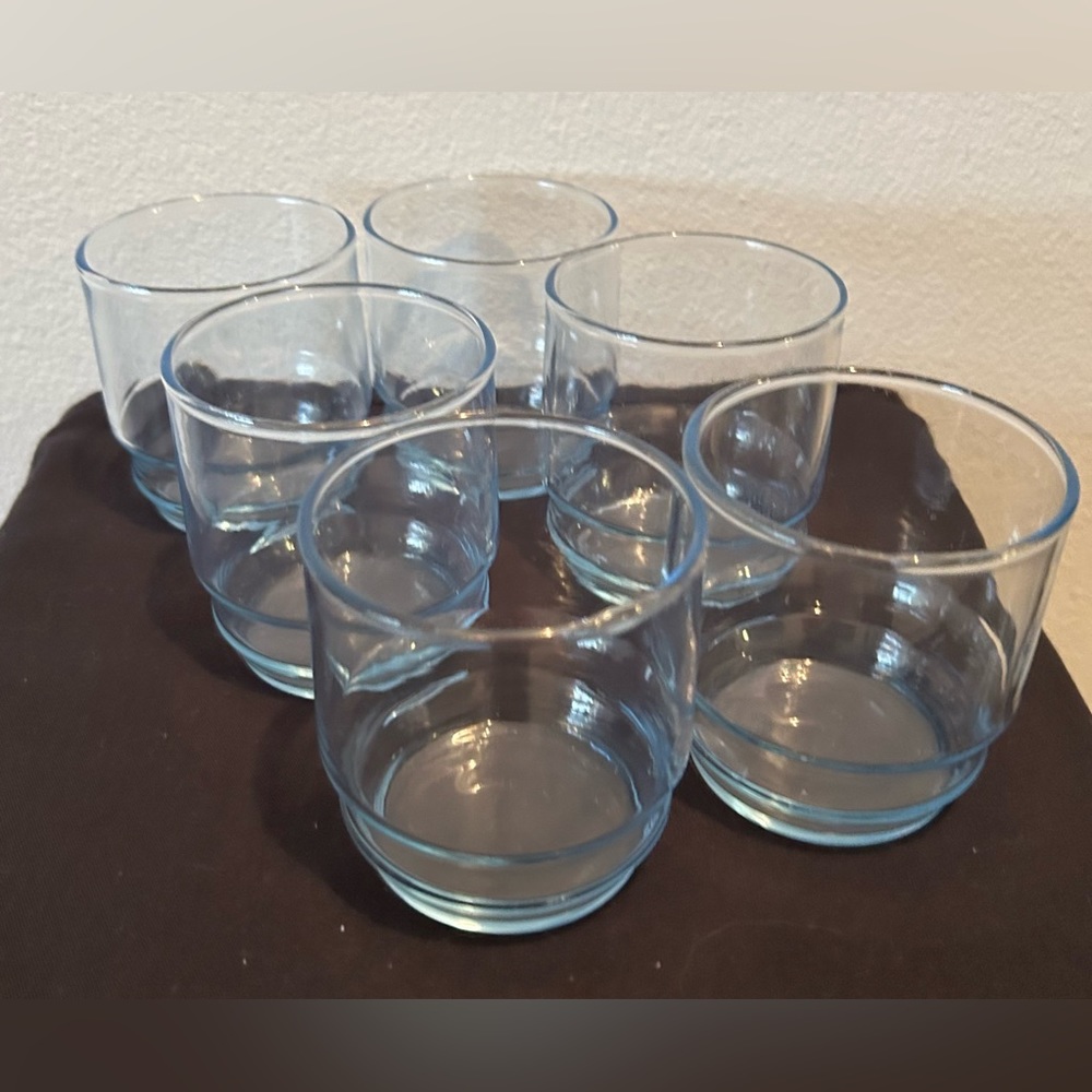 Set of 6 Rosenthal Studio Line Whiskey/old fashion/lowball glasses. Blue tint.